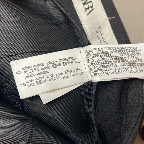 Zara Women’s Flared High Waist Pants Black Size L Career Office Professional - Picture 12 of 13